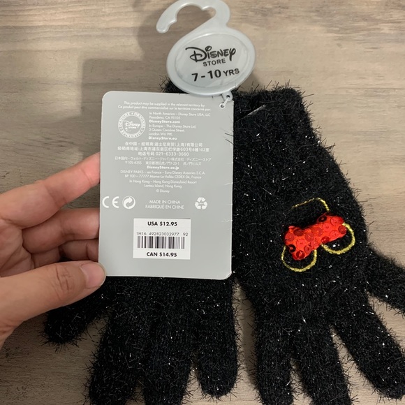 Girls Minnie Mouse gloves and Hair Bow Set - Picture 3 of 4